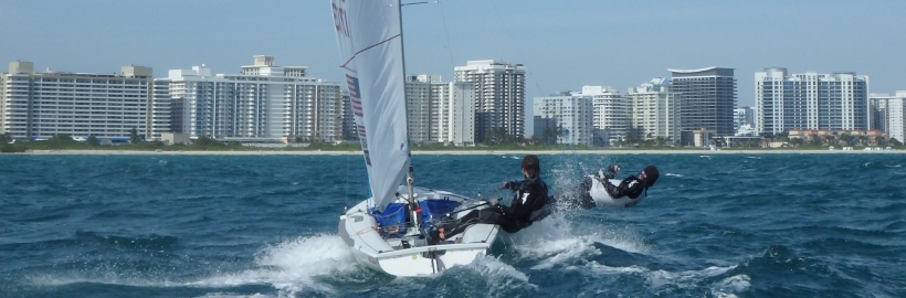 Planing Upwind in the Ocean off Miami Beach. Photo credit Mike Marshall.